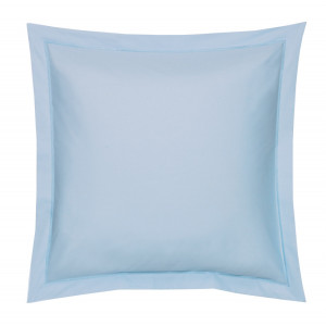 Taie 100% Coton Blanc des Vosges 65x65 Bleu ciel