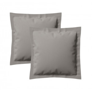 Lot de 2 Taies 65x65 gris souris Nuit des Vosges